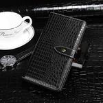 For Motorola Edge 20 Pro idewei Crocodile Texture Horizontal Flip Leather Case with Holder & Card Slots & Wallet(Black)
