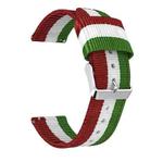 For Samsung Galaxy Watch4 40/44mm & Watch4 Classic 42/46mm Split Nylon Watch Band(Red White Green)