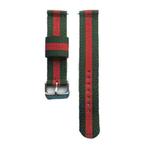 For Samsung Galaxy Watch4 40/44mm & Watch4 Classic 42/46mm Split Nylon Watch Band(Green Red)