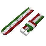 For Samsung Galaxy Watch4 40/44mm & Watch4 Classic 42/46mm Split Nylon Watch Band(Green White Red)