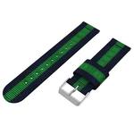 For Samsung Galaxy Watch4 40/44mm & Watch4 Classic 42/46mm Split Nylon Watch Band(Green Black)