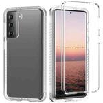 For Samsung Galaxy S21 5G C1 2 in 1 Shockproof TPU + PC Protective Case with PET Screen Protector(Transparent Matte)