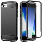 C2 2 in 1 Shockproof TPU + PC Protective Case with PET Screen Protector For iPhone SE 2022 / SE 2020 / 8 /7(Black)