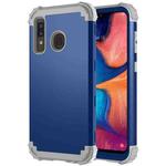 For Samsung Galaxy A20 / A30 / A50 3 in 1 Shockproof PC + Silicone Protective Case(Navy Blue + Grey)