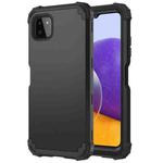 For Samsung Galaxy A22 5G 3 in 1 Shockproof PC + Silicone Protective Case(Black)
