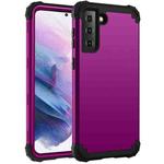 For Samsung Galaxy S21+ 5G 3 in 1 Shockproof PC + Silicone Protective Case(Dark Purple + Black)