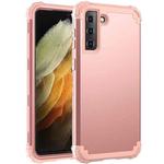 For Samsung Galaxy S21 Ultra 5G 3 in 1 Shockproof PC + Silicone Protective Case(Rose Gold)