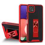 For Samsung Galaxy A22 5G Dual-color Skin Feel TPU + PC Magnetic Shockproof Case with Invisible Holder(Red)