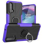 Machine Armor Bear Shockproof PC + TPU Protective Case with Ring Holder For OnePlus Nord CE 5G(Purple)