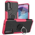 Machine Armor Bear Shockproof PC + TPU Protective Case with Ring Holder For OnePlus Nord CE 5G(Rose Red)