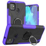 Machine Armor Bear Shockproof PC + TPU Protective Case with Ring Holder For Tecno Pop 5(Purple)