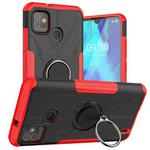 Machine Armor Bear Shockproof PC + TPU Protective Case with Ring Holder For Tecno Pop 5(Red)