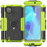 Machine Armor Bear Shockproof PC + TPU Protective Case with Ring Holder For Tecno Pop 5(Green)