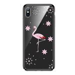 For iPhone X / XS SULADA 3D Laser Engraving PC Plating Diamond Protective Case(Black)