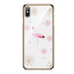 For iPhone X / XS SULADA 3D Laser Engraving PC Plating Diamond Protective Case(Gold)