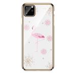 For iPhone 11 SULADA 3D Laser Engraving PC Plating Diamond Protective Case(Gold)