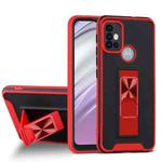 For Motorola Moto G20 Dual-color Skin Feel TPU + PC Magnetic Shockproof Case with Invisible Holder(Red)