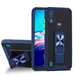 For Motorola Moto E6s (2020) Dual-color Skin Feel TPU + PC Magnetic Shockproof Case with Invisible Holder(Blue)