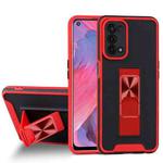 For OPPO A74 5G Dual-color Skin Feel TPU + PC Magnetic Shockproof Case with Invisible Holder(Red)