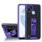 For OPPO Realme C21 Dual-color Skin Feel TPU + PC Magnetic Shockproof Case with Invisible Holder(Purple)