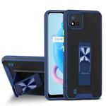 For OPPO Realme C20 Dual-color Skin Feel TPU + PC Magnetic Shockproof Case with Invisible Holder(Blue)