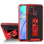 For OPPO Realme C17 Dual-color Skin Feel TPU + PC Magnetic Shockproof Case with Invisible Holder(Red)