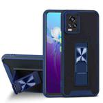 For vivo V20 Dual-color Skin Feel TPU + PC Magnetic Shockproof Case with Invisible Holder(Blue)