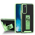 For vivo V20 SE Dual-color Skin Feel TPU + PC Magnetic Shockproof Case with Invisible Holder(Green)