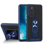 For vivo V20 SE Dual-color Skin Feel TPU + PC Magnetic Shockproof Case with Invisible Holder(Blue)