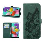 For iPhone 13 Retro Skin Feel Butterflies Embossing Horizontal Flip Leather Case with Holder & Card Slots & Wallet(Green)