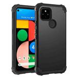 For Google Pixel 4a 5G 3 in 1 Shockproof PC + Silicone Protective Case(Black)