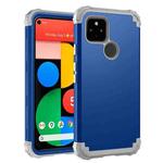 For Google Pixel 5 3 in 1 Shockproof PC + Silicone Protective Case(Navy Blue + Grey)