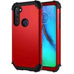 For Motorola Moto G Stylus 3 in 1 Shockproof PC + Silicone Protective Case(Red + Black)