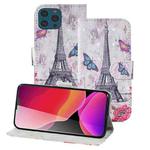 3D Painting Pattern Coloured Drawing Horizontal Flip PU Leather Case with Holder & Card Slots & Wallet For iPhone 13 Pro(Eiffel Tower)