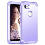 For Google Pixel 3a 3 in 1 Shockproof PC + Silicone Protective Case(Purple)