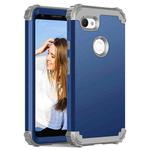 For Google Pixel 3a XL 3 in 1 Shockproof PC + Silicone Protective Case(Navy Blue + Grey)