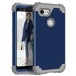 For Google Pixel 3 3 in 1 Shockproof PC + Silicone Protective Case(Navy Blue + Grey)