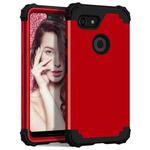 For Google Pixel 3 XL 3 in 1 Shockproof PC + Silicone Protective Case(Red + Black)