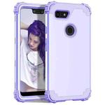 For Google Pixel 3 XL 3 in 1 Shockproof PC + Silicone Protective Case(Purple)