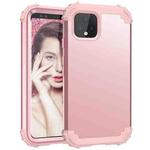 For Google Pixel 4 3 in 1 Shockproof PC + Silicone Protective Case(Rose Gold)