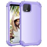 For Google Pixel 4 3 in 1 Shockproof PC + Silicone Protective Case(Purple)