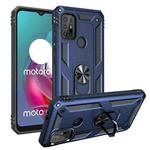 For Motorola Moto G30 / G10 Shockproof TPU + PC Protective Case with 360 Degree Rotating Holder(Blue)