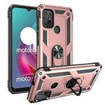 For Motorola Moto G30 / G10 Shockproof TPU + PC Protective Case with 360 Degree Rotating Holder(Rose Gold)