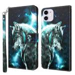 For iPhone 13 3D Painting Pattern Horizontal Flip TPU + PU Leather Case with Holder & Card Slots & Wallet(Wolf)