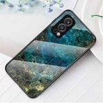 For OnePlus Nord 2 5G Marble Pattern Glass + TPU Protective Case(Emerald)