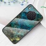 For Huawei Nova 8i Marble Pattern Glass + TPU Protective Case(Emerald)