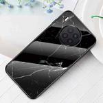 For Huawei Nova 8i Marble Pattern Glass + TPU Protective Case(Black)