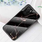 For Xiaomi Redmi Note 10 Pro 5G Marble Pattern Glass + TPU Protective Case(Golden Black)