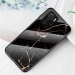 For Xiaomi Poco X3 GT Marble Pattern Glass + TPU Protective Case(Golden Black)