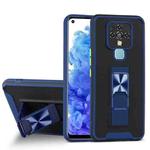 For Tecno Camon 16 Dual-color Skin Feel TPU + PC Magnetic Shockproof Case with Invisible Holder(Blue)